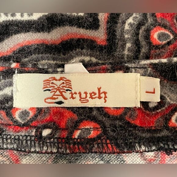 Anthropologie Aryeh 3/4 Bell Sleeve‎ Knit Sheath Dress Black/Red Size Large - Picture 4 of 6